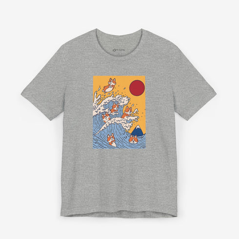 Funny Corgi Shirt for Women - Japanese Art Corgi Lover Tee
